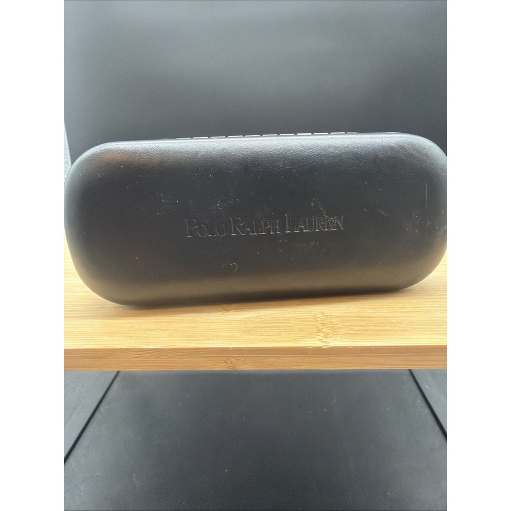 Vintage Polo Ralph Lauren Black Leather Glasses Hard Shell Case